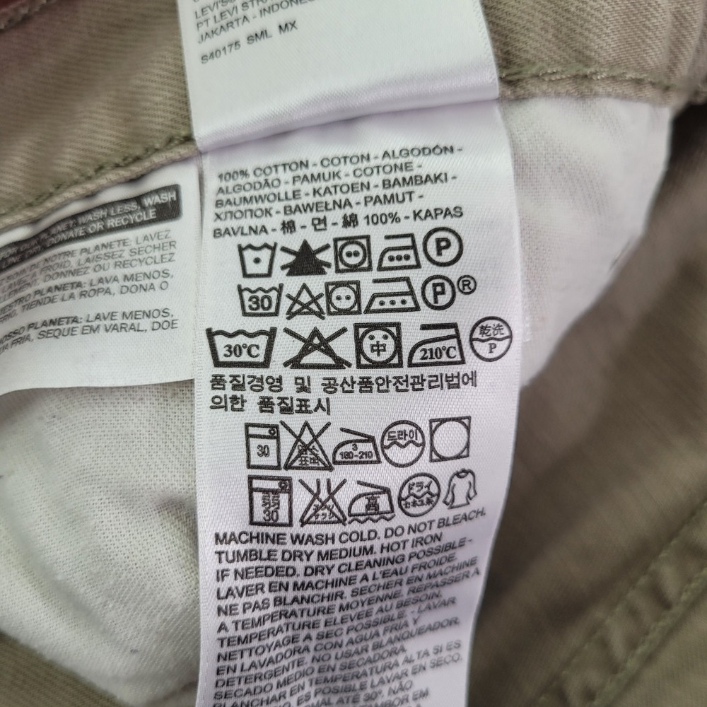 Levi's 505 Regular Fit Pants Mens 38x32 Khaki Tan Straight Leg Twill Flaw READ - Picture 9 of 13